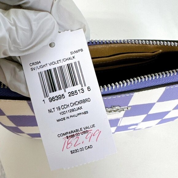 Coach CR394 Nolita 19 With Checkerboard Print IN Light Violet Chalk - Picture 7 of 7